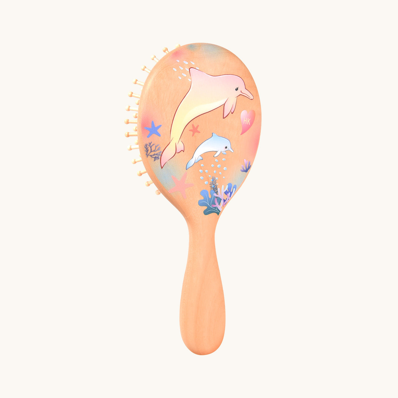 Brosse à cheveux en bois dauphin Brosse à cheveux en bois dauphin