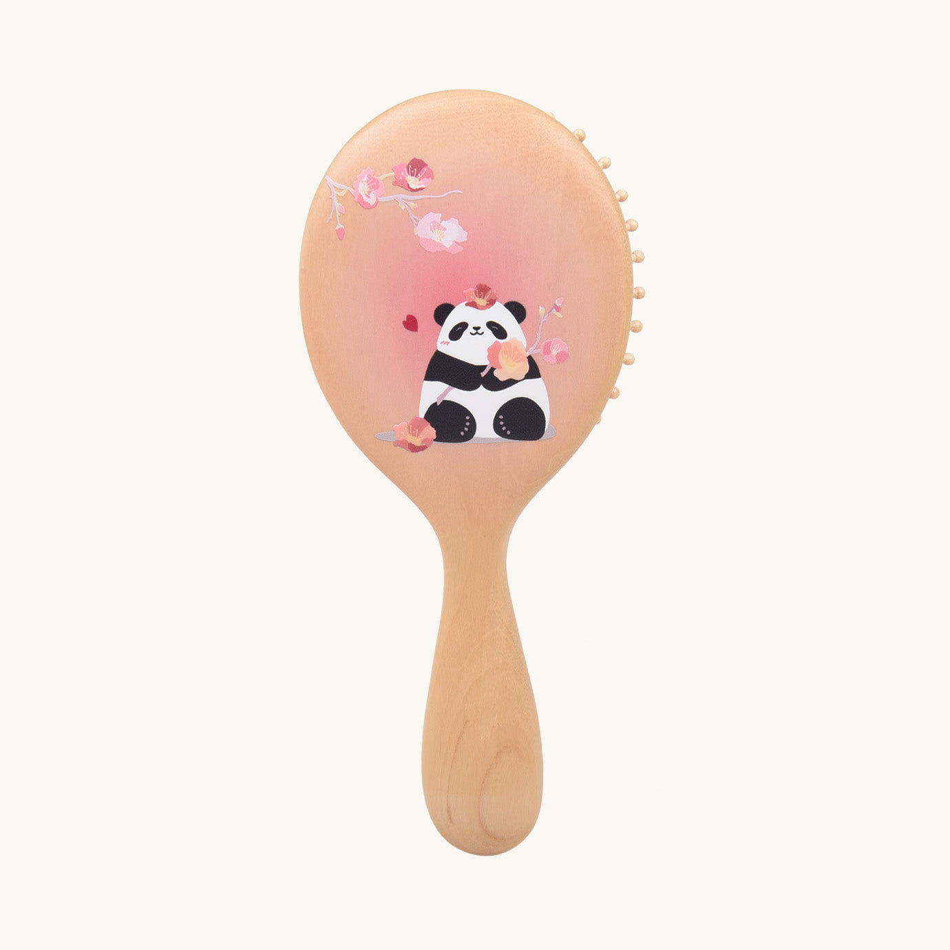 Brosse à cheveux en bois rose panda Brosse à cheveux en bois rose panda