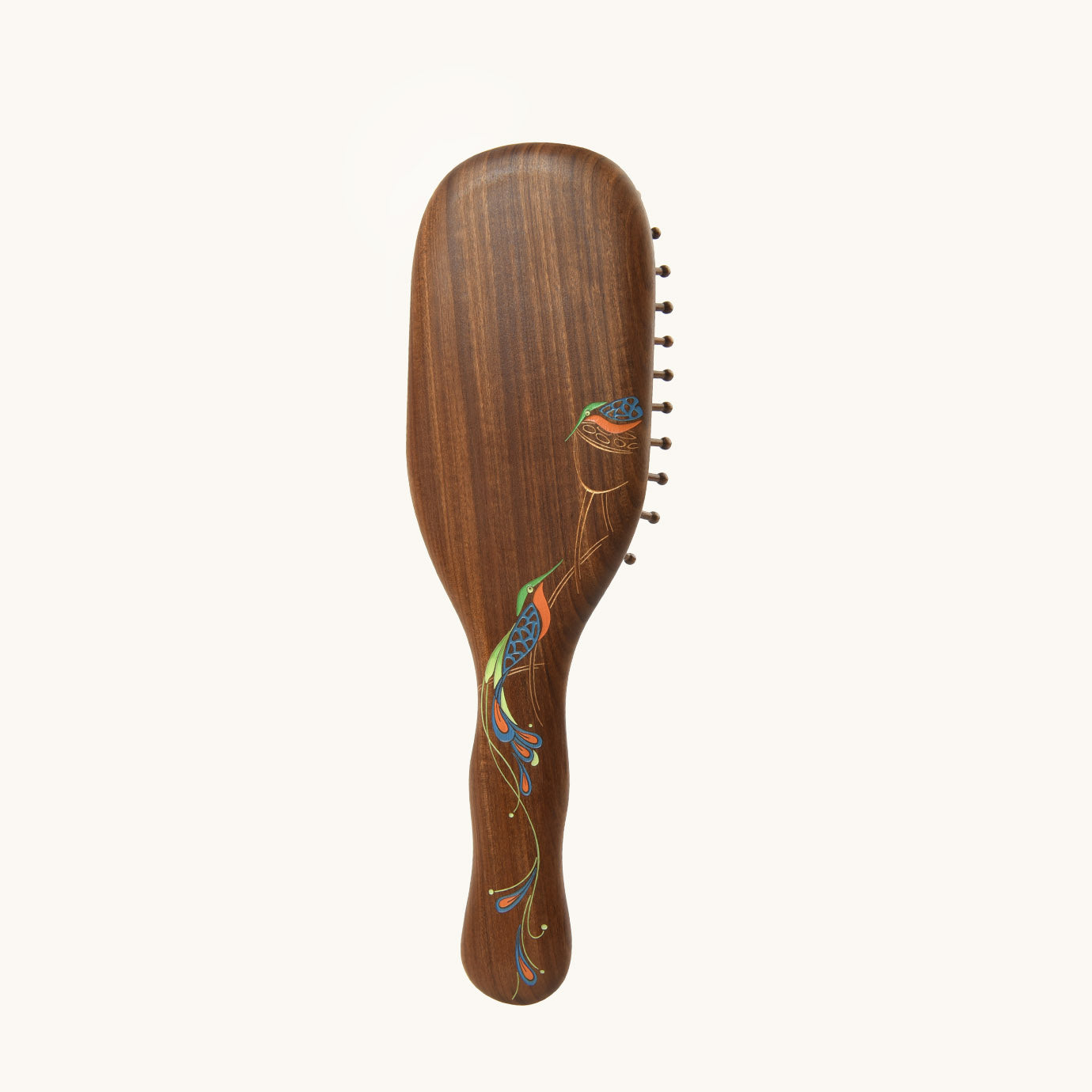 Brosse à cheveux en bois Paon Brosse à cheveux en bois Paon