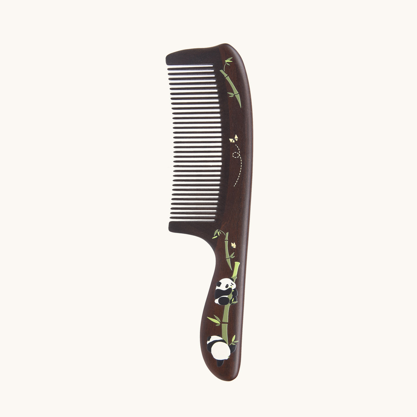 Peigne en bois, le panda mange du bambou Peigne en bois, le panda mange du bambou