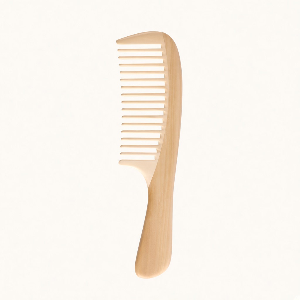 Peigne à cheveux en bois à dents larges Peigne à cheveux en bois à dents larges